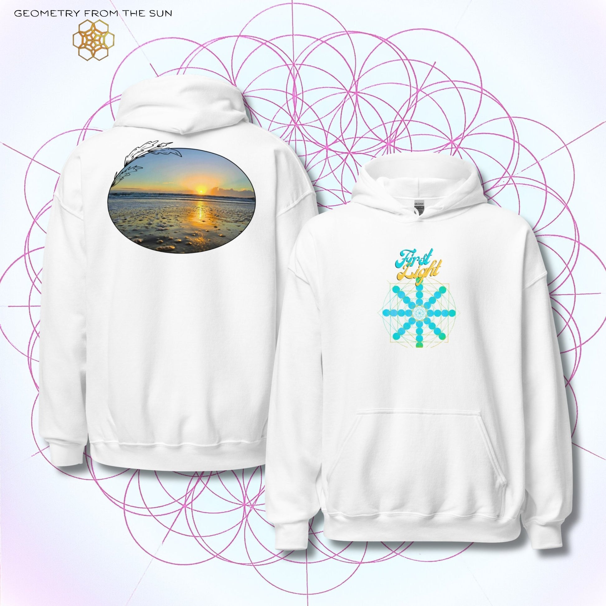 Quiet Rays Sunrise Hoodie - FIRST LIGHT - Geometry From The Sun