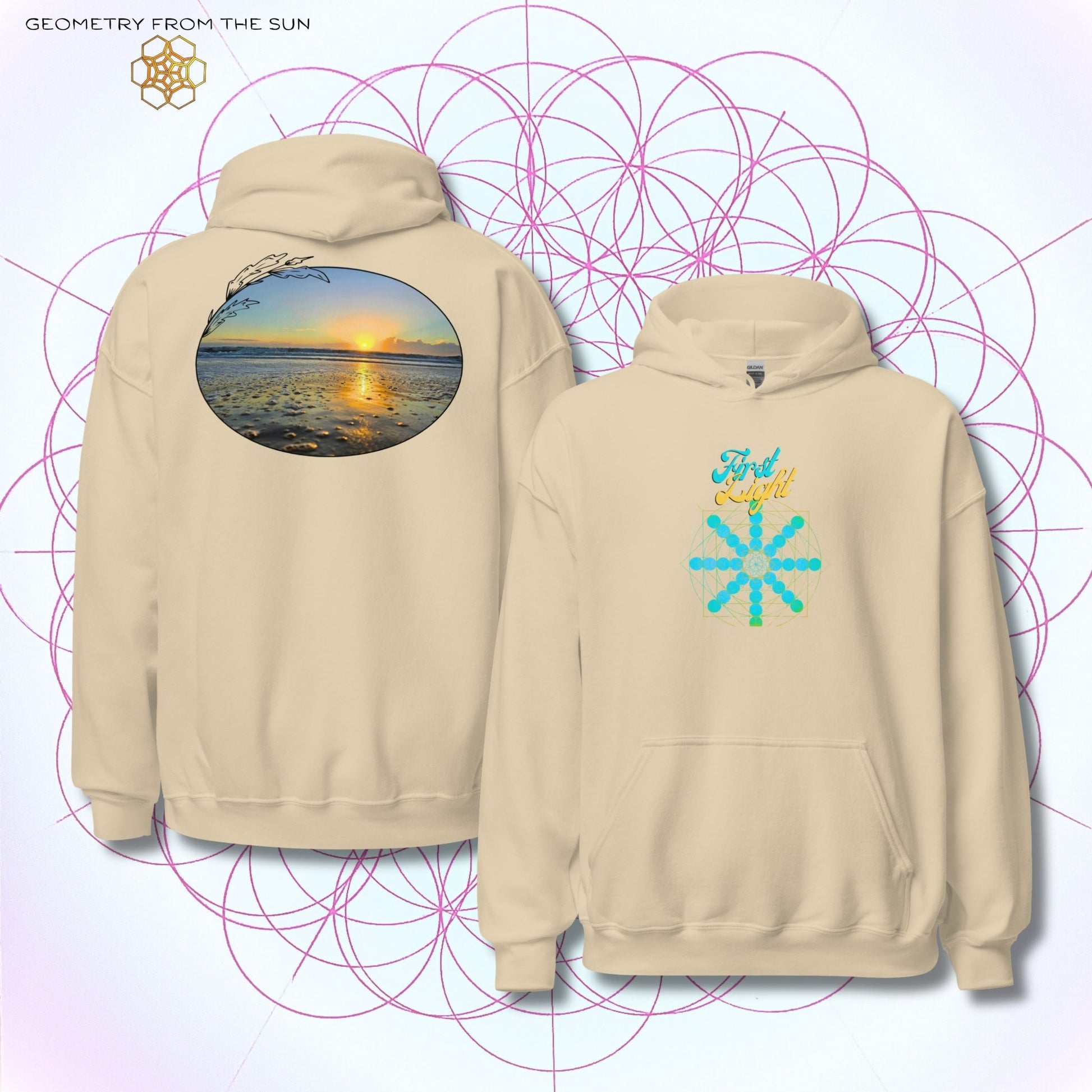 Quiet Rays Sunrise Hoodie - FIRST LIGHT - Geometry From The Sun