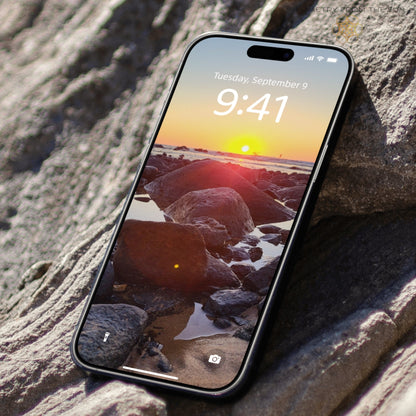 Rocky Glow Sunrise Wallpapers – 17 Device Sizes (iPhone, Samsung, Pixel, iPad, Desktop, 4K) - Geometry From The Sun