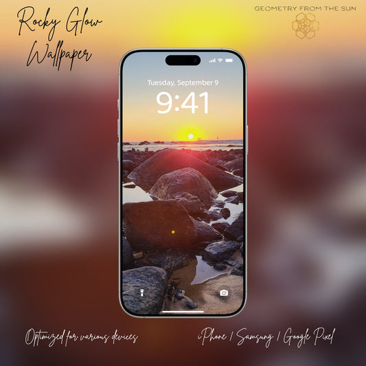 Rocky Glow Sunrise Wallpapers – 17 Device Sizes (iPhone, Samsung, Pixel, iPad, Desktop, 4K) - Geometry From The Sun