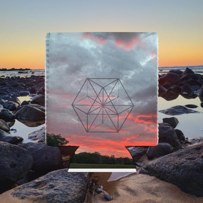 Sacred Geometry Sunset Can Holder Stubby Cooler - Geometry From The Sun