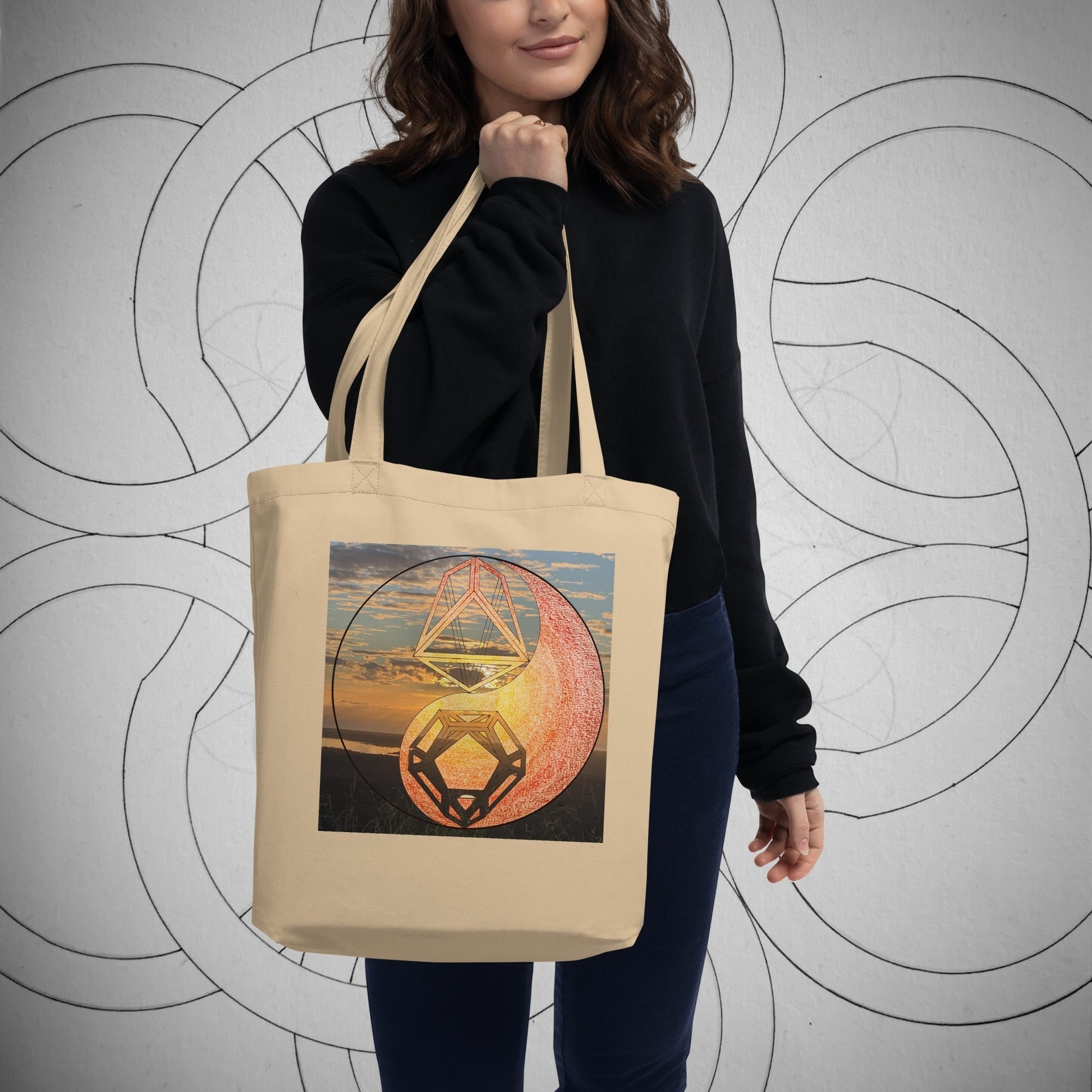 Sacred Sunrise Geometry Eco Tote Bag - Geometry From The Sun