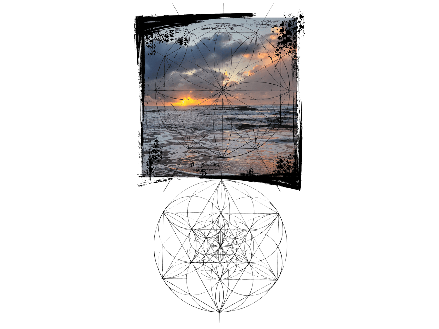 Sunrise Over Stillness Shirt - SACRED SKETCHES - Geometry From The Sun