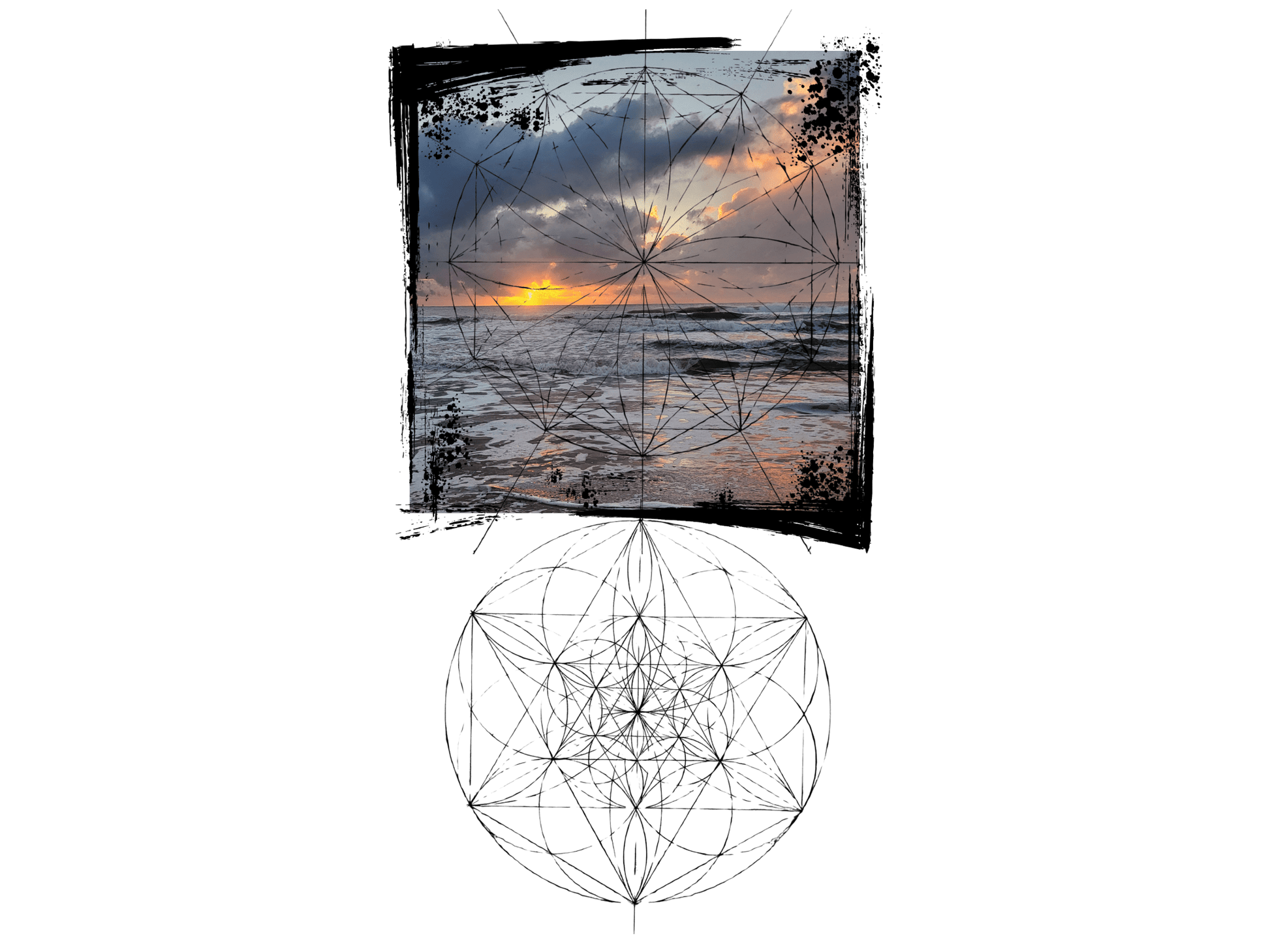 Sunrise Over Stillness Shirt - SACRED SKETCHES - Geometry From The Sun