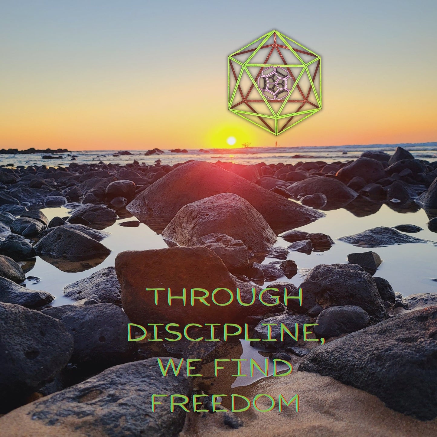 Through Discipline We Find Freedom Wall Art Poster - GEOMETRY AT DAWN - Geometry From The Sun