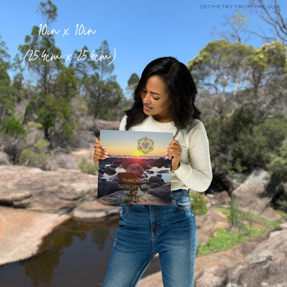 Through Discipline We Find Freedom Wall Art Poster - GEOMETRY AT DAWN - Geometry From The Sun